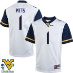 Men's West Virginia Mountaineers NCAA #1 Derrek Pitts White Authentic Nike Stitched College Football Jersey BF15S57BW